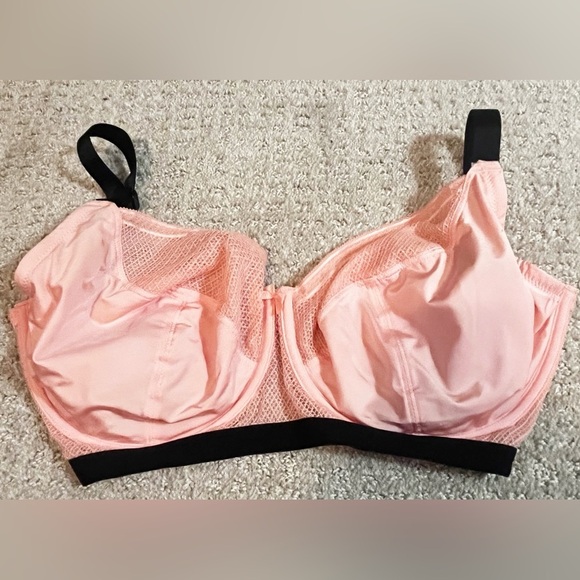 Parfait Quartz Pink Underwire Bra Sz 32K Full Figured Sexy Plunge Romina P5522 - Picture 5 of 14